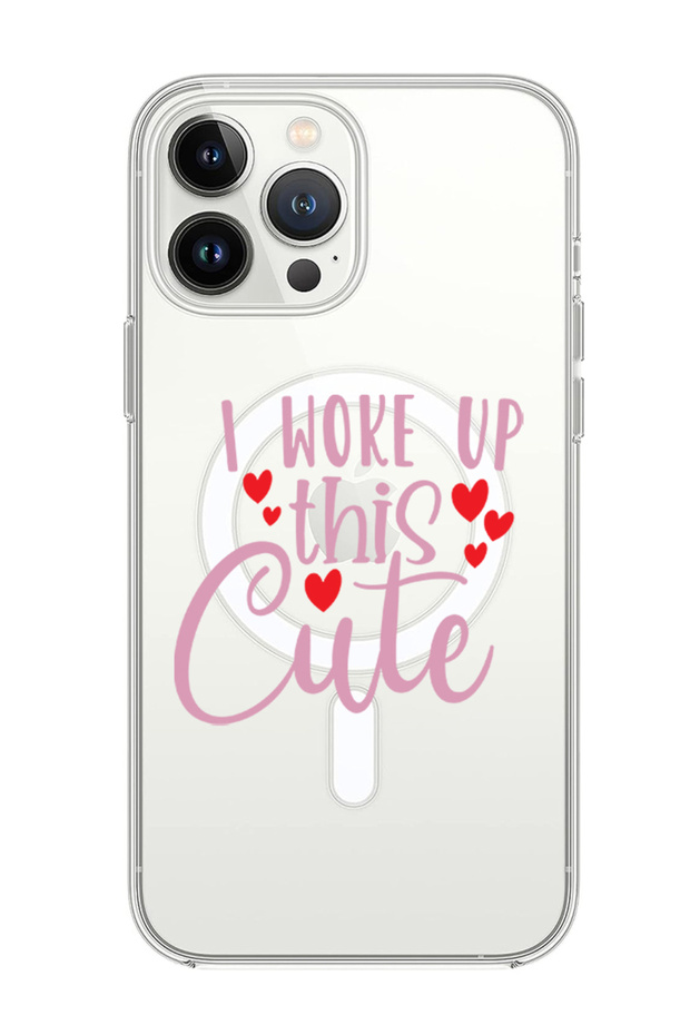 Case for iPhone 14 Pro Max Compatible with MagSafe, Shockproof Cover i woke up this cute