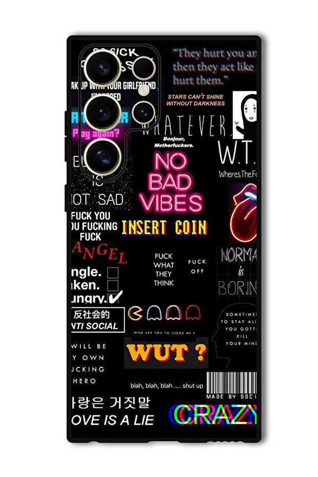 Protective Case Anti Scratch Shock Proof Bumper Cover For Samsung Galaxy S24 Ultra No Bad Vibes