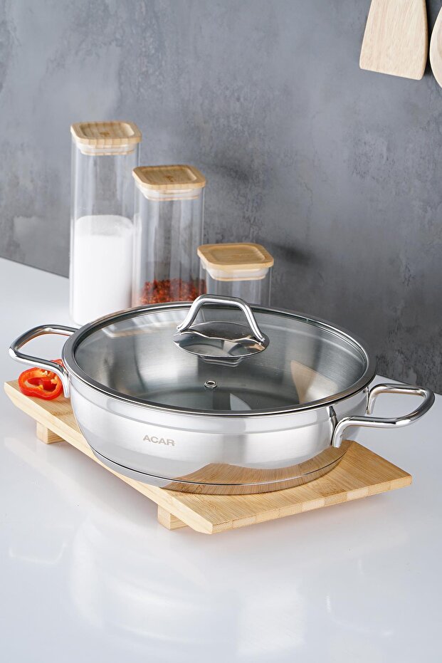 Acar Çelik Basık Tencere 24 CM - 1