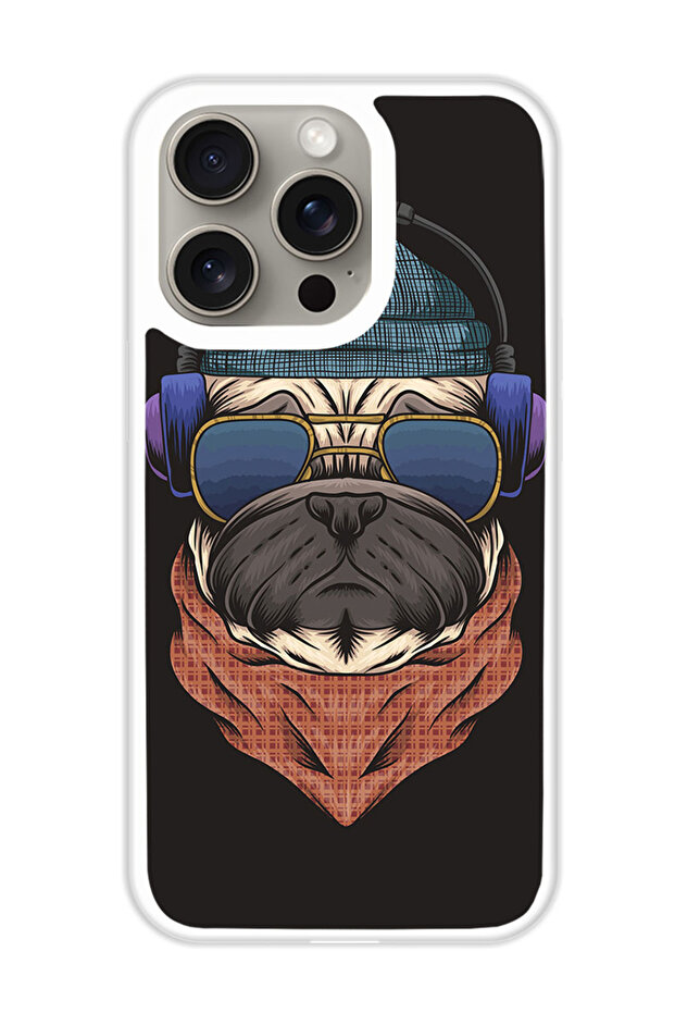 Protective Case Cover For APPLE IPHONE 15 Pro Swag Bull Dog (White Bumper)