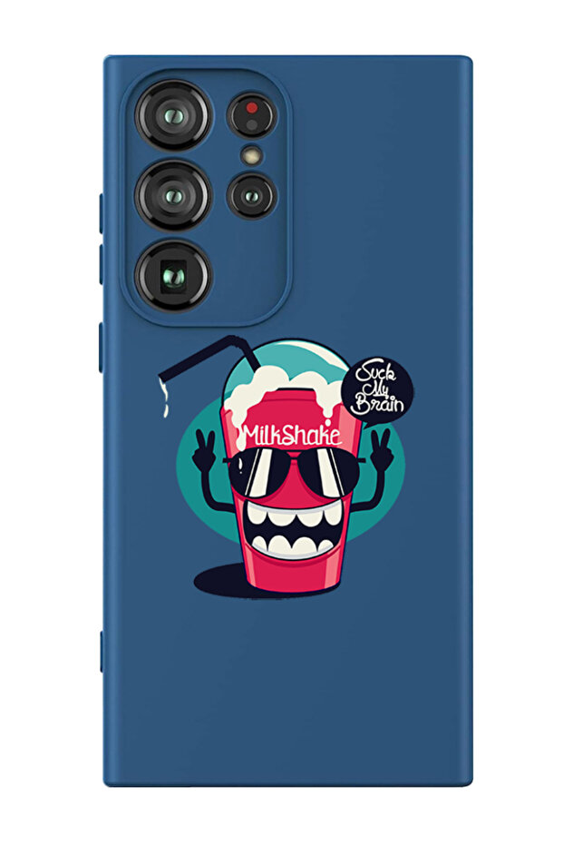 Protective Liquid Silicone Shockproof Case For Samsung Galaxy S24 Ultra (Blue) - Brain Milkshake