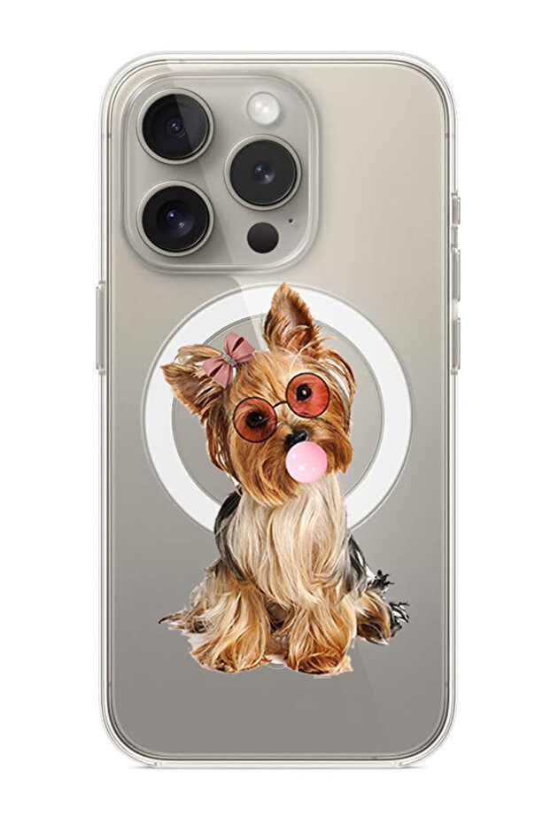 Case for iPhone 15 Pro Max Compatible with MagSafe, Shockproof Bumper Case Dog with bubble