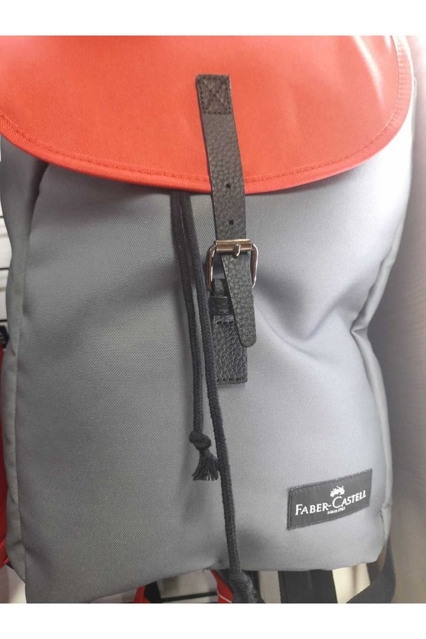 School Bag Gray Red Faber