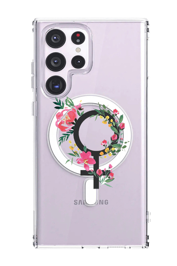 Case for Samsung Galaxy S23 Ultra Compatible with MagSafe, Shockproof Cover womens day floral