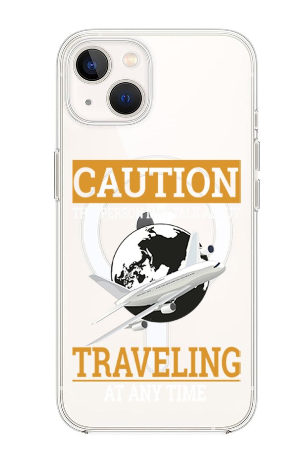 Case for iPhone 13 6.1-inch Compatible with MagSafe, Shockproof Bumper Case Caution Travelling