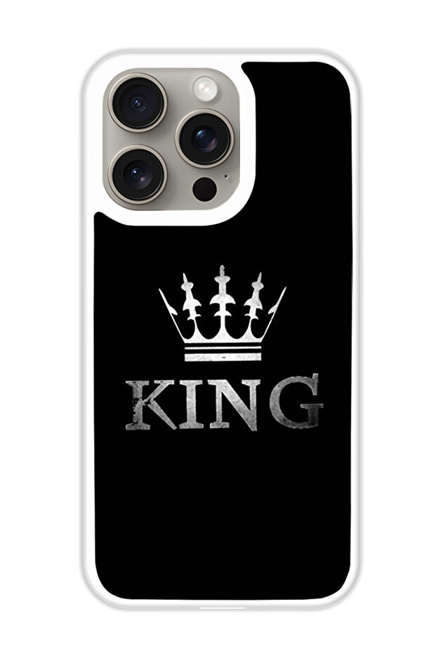Protective Case Cover For APPLE IPHONE 15 Pro King Crown (White Bumper)