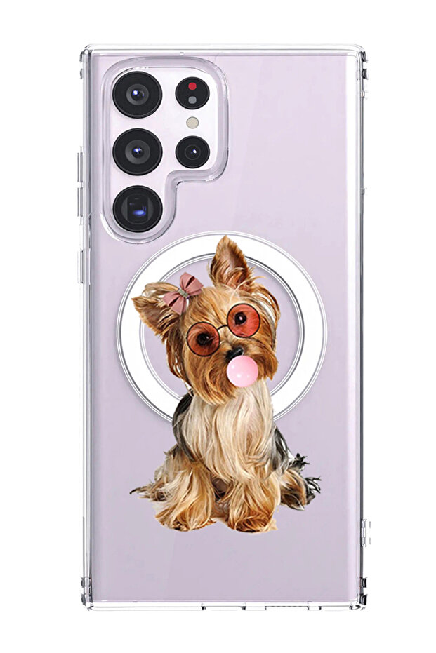 Case for Samsung Galaxy S23 Ultra Compatible with MagSafe, Shockproof Cover Dog with bubble