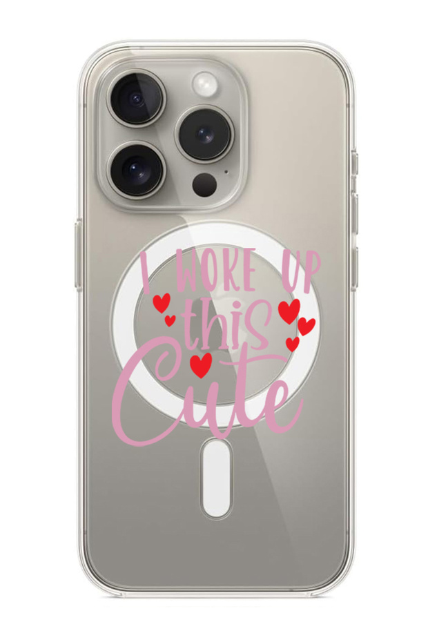 Case for iPhone 15 Pro 6.1-inch Compatible with MagSafe, Bumper Cover i woke up this cute copy