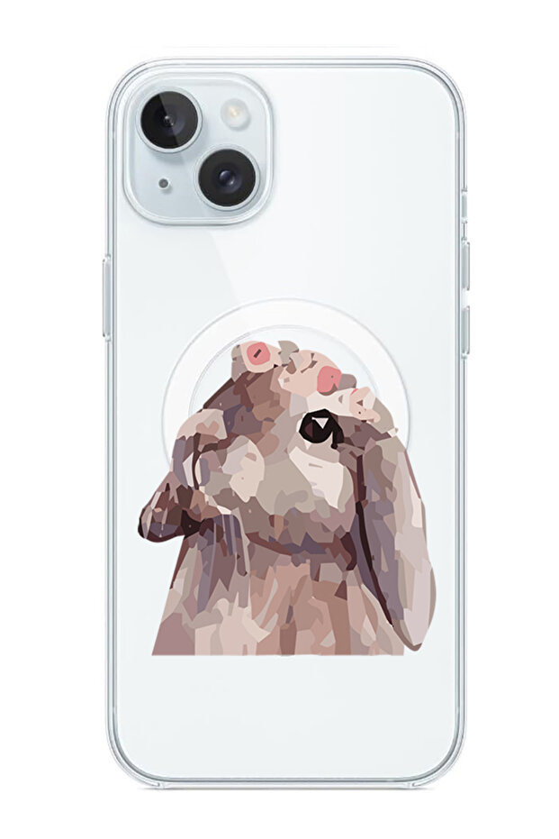 Case for iPhone 15 Plus 6.7-inch Compatible with MagSafe, Shockproof Phone Bumper Cover Rabbit
