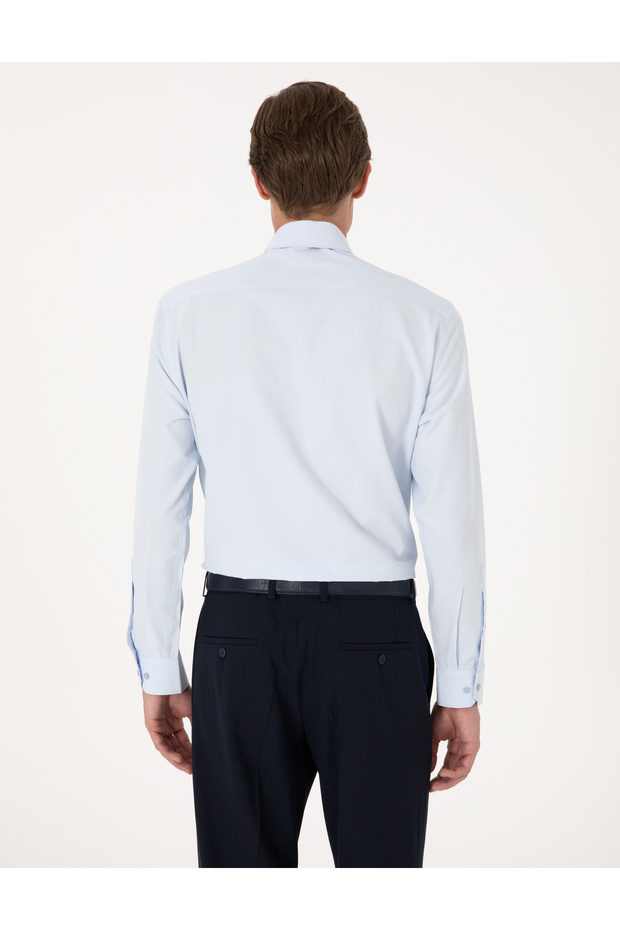Açık Mavi Regular Fit Uzun Kollu Basic Gömlek 50316742-VR003 - 6
