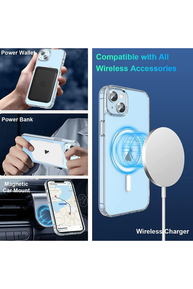 غلاف لهاتف iPhone 15 Plus متوافق مع MagSafe، جراب مقاوم للصدمات، تحذير أثناء السفر - 3
