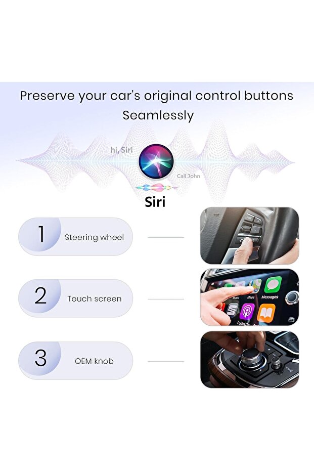 توصيل وتشغيل، محول لاسلكي 2 في 1 لـ CarPlay، ترقية لنظام iOS 10+ والسيارات المزودة بـ CarPlay سلكي - 7