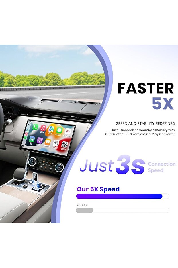 توصيل وتشغيل، محول لاسلكي 2 في 1 لـ CarPlay، ترقية لنظام iOS 10+ والسيارات المزودة بـ CarPlay سلكي - 3