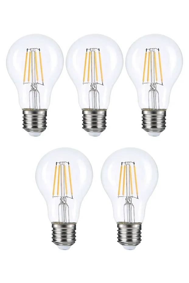 5 Adet A60 Led Rustik Ampul E27 6w 3000K Gün Işığı - 1