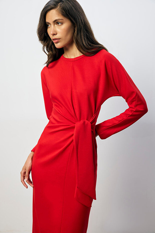 BAĞLAMALI ÇELİK ÖRME ELBİSE - 2