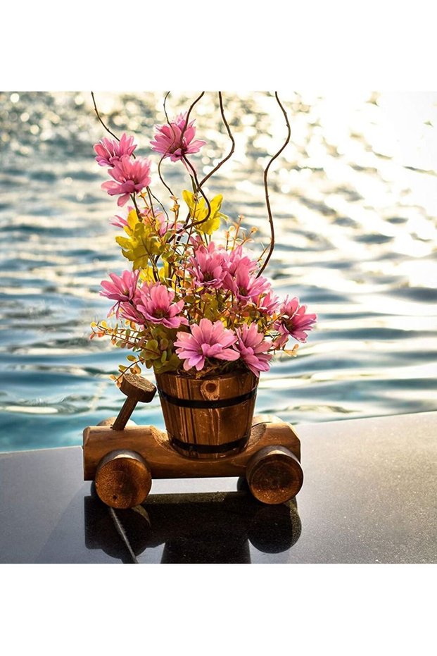FFD Creative Wooden Plants Pot Flowers Basket Garden Wood Planter Flowers Vaes Home Decor Wooden Po