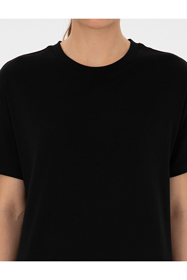 Siyah Oversize Basic Tişört 50316880-VR046 - 6
