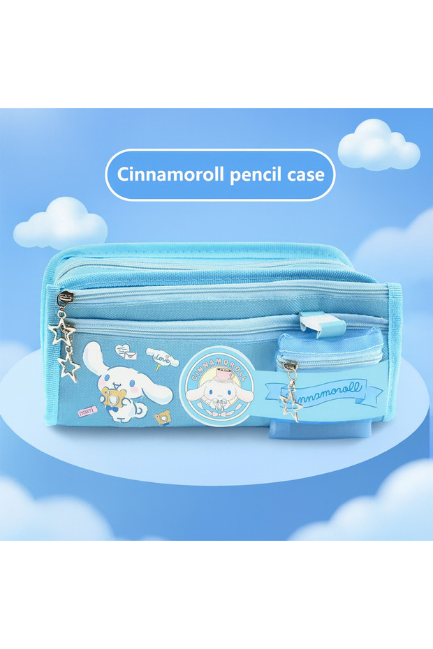 Sanrio Cinnamoroll Kawaii Blue Pencil Case – High Capacity Multi-Eye Pen Holder