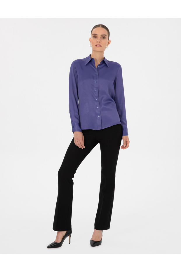 Mor Regular Fit Uzun Kollu Gömlek 50318229-VR038 - 4