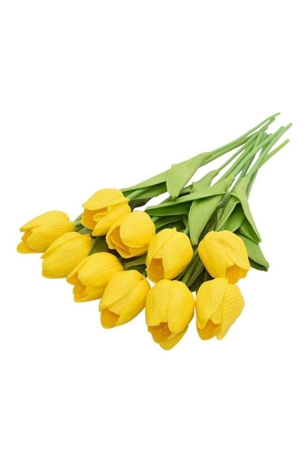 10-Piece Tulip Artificial Flower Yellow/Green