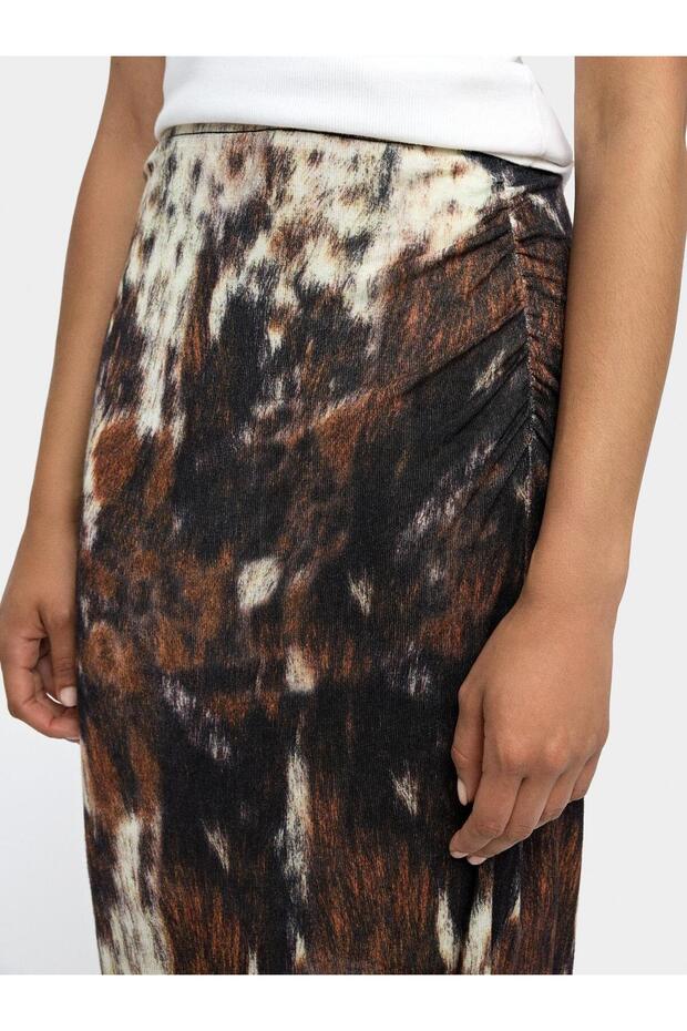 Hayvan Desenli Örme Uzun Etek - 5