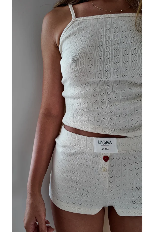 Kadın Pijama Takımı - 2'li Şort Atlet Kadın Pijama Set - 4