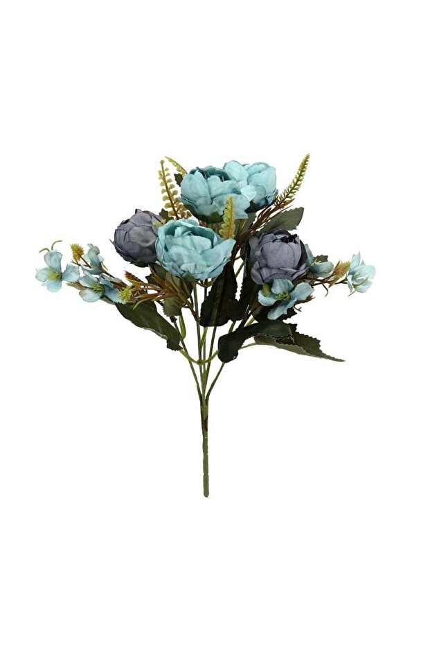 Harmony Blooms: Artificial Mix Mini Peony Flower Bouquet BLUE