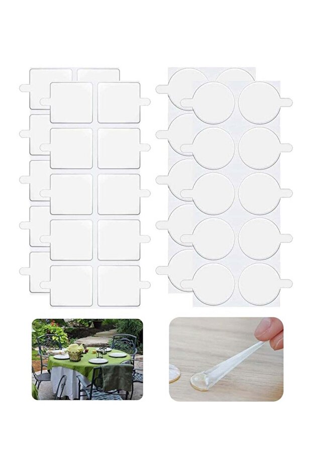 40 Pack Clear Table Skirt Self-adhesive Clips,Strong Tablecloth Clamps, Perfect for Securing Table - 1