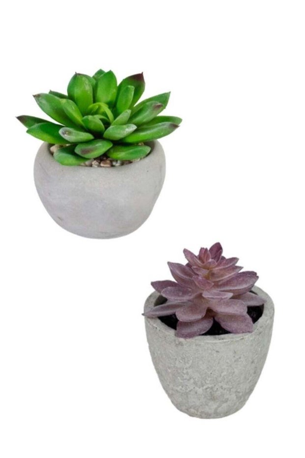 2 Packs Mini Artificial Succulent Plants Small Artificial Plants For Home Decor Indoor With Pots F