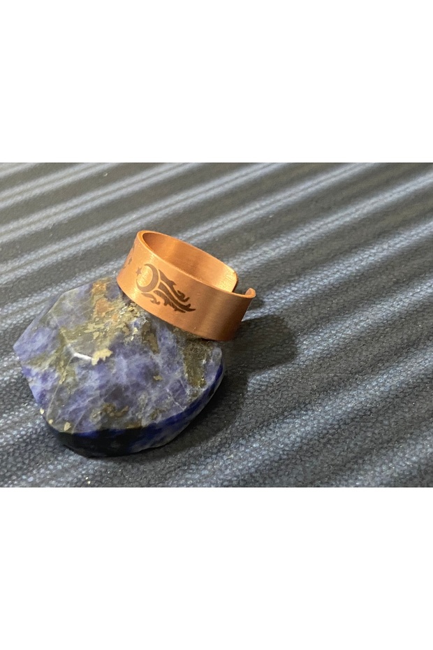 خاتم نحاسي بعلم تركيا على شكل لهب - 2