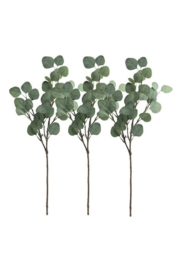 3-Piece of artificial eucalyptus leaves Green 65cm