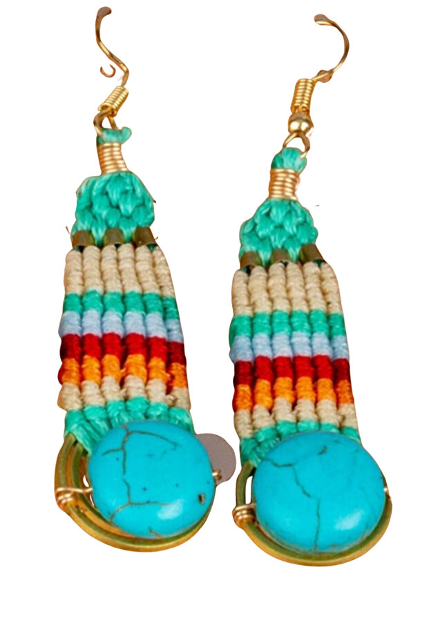 Long Macrame C Earrings