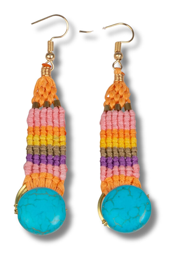 Long Macrame a Earring - 1