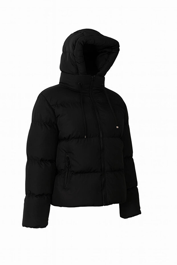 Siyah Kadın Mont Y02 - 4