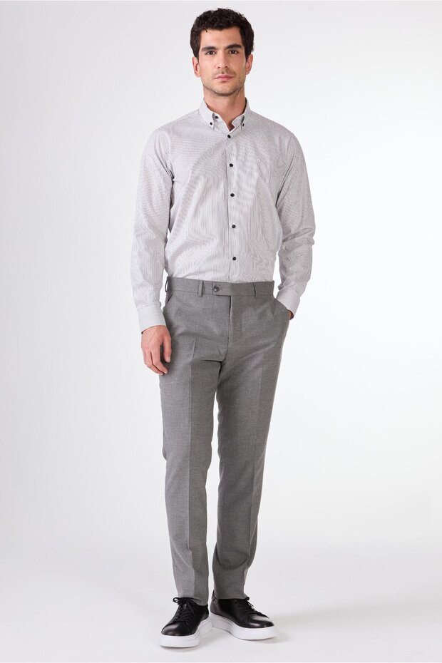 Men's Regular Fit Dark Gray Trousers