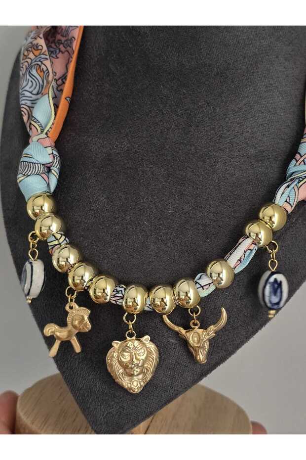 FULARLI ÇELİK KOLYE - 2