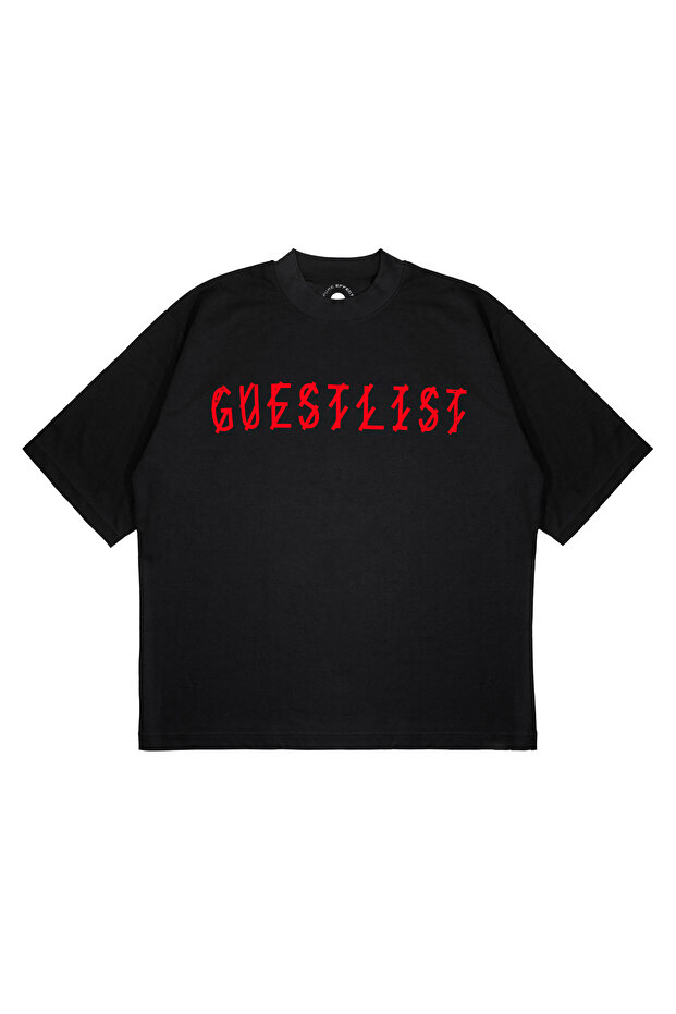 Unisex Oversize Guestlist Printed Boxy Fit Thick Fabric (240Gsm) T-Shirt