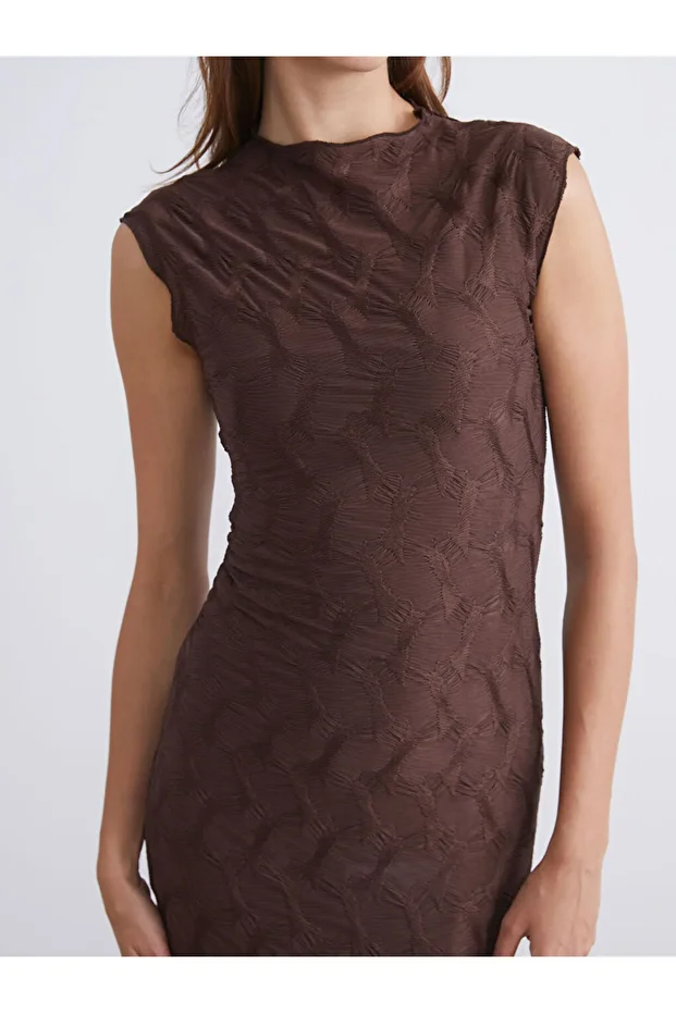 Create Your Style with Uzg Store |   Turtleneck Patterned Dress - 3