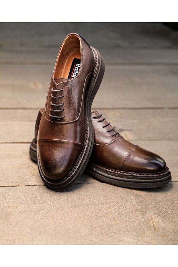 SERİNA Genuine Leather EVA Sole Everyday Men's Classic Shoes