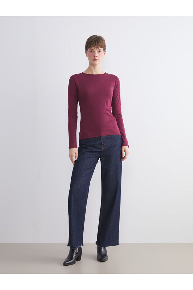 Bisiklet Yaka Kadın Tişört - 3