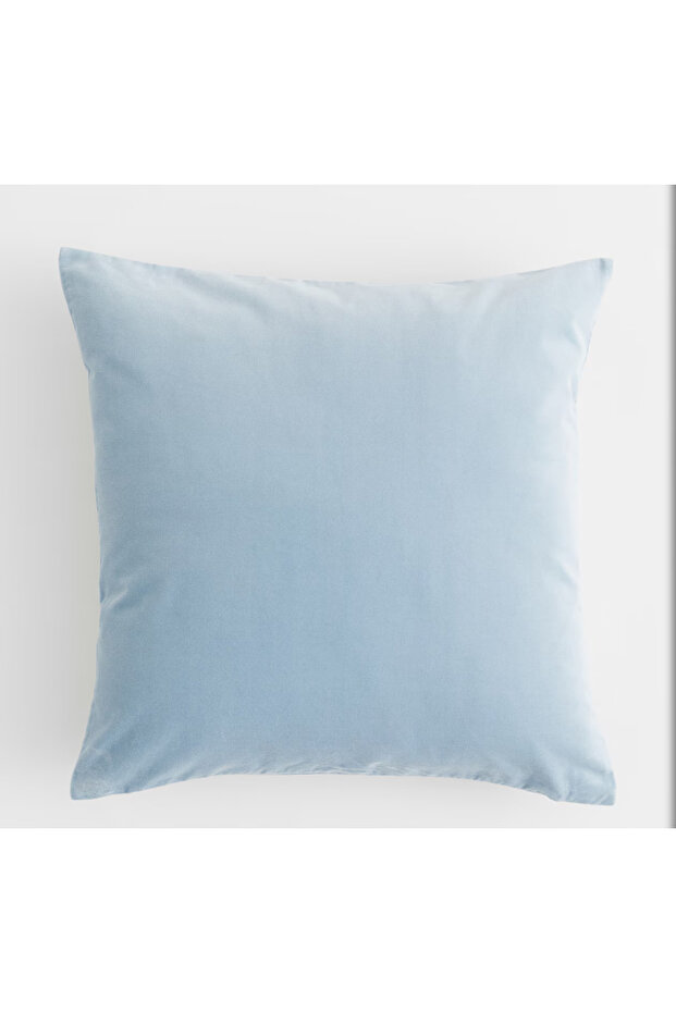 Duck Linen 43X43 Throw Pillow Cover 2-Piece Baby Blue Color Zippered Evtex