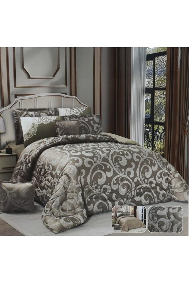 Luxury double-sided comforter set with a distinctive design - double - 8 pieces - 1