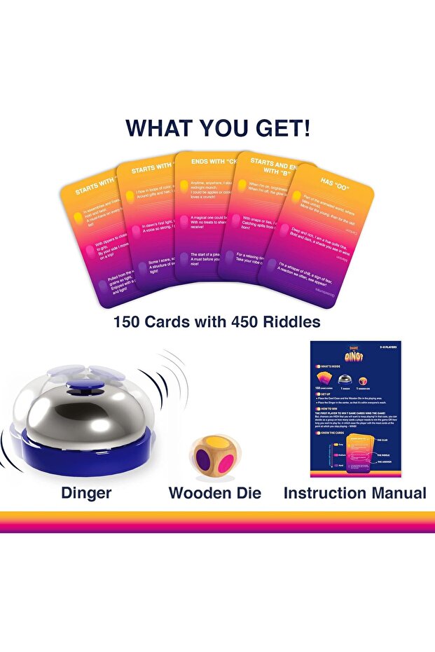 Dare to Ding - Game of Riddles & Reflexes, Fast-paced Card Game, Test Your Wits, Family-friendly Gam - 5