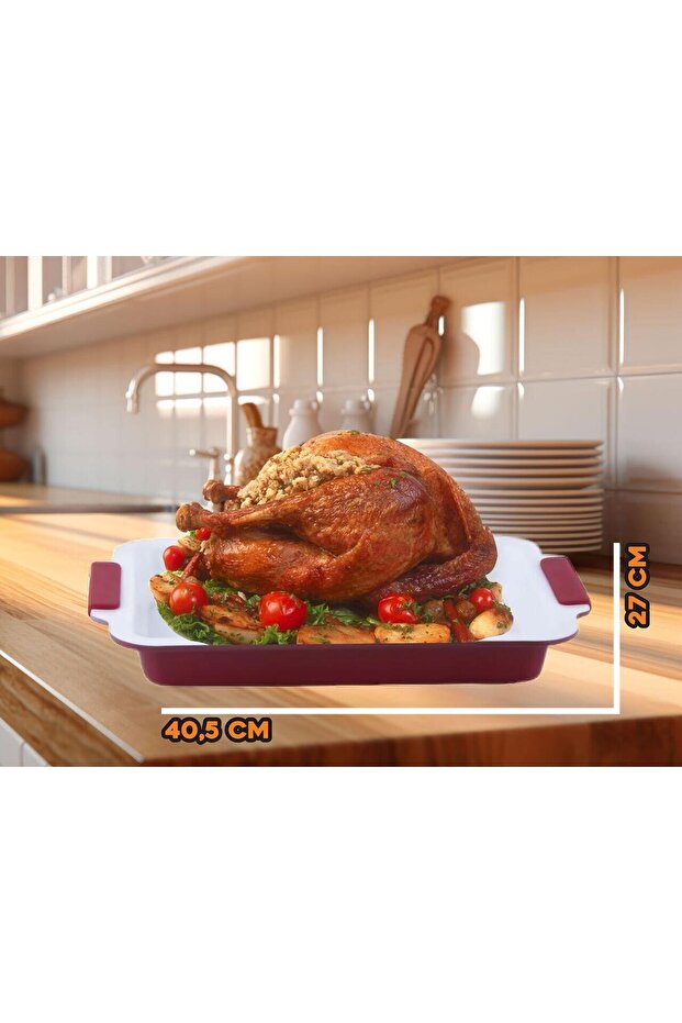 Cake Tray MN 755, Rectangular ceramic shape, size 40.5x27 cm - 2