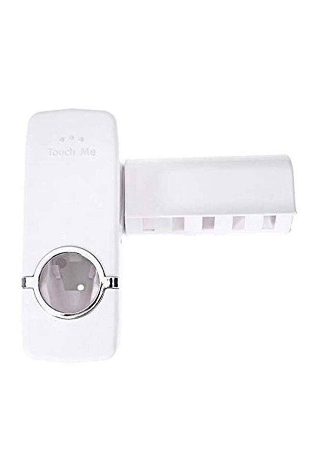 موزع معجون أسنان مع حامل فرشاة أسنان أبيض - 1