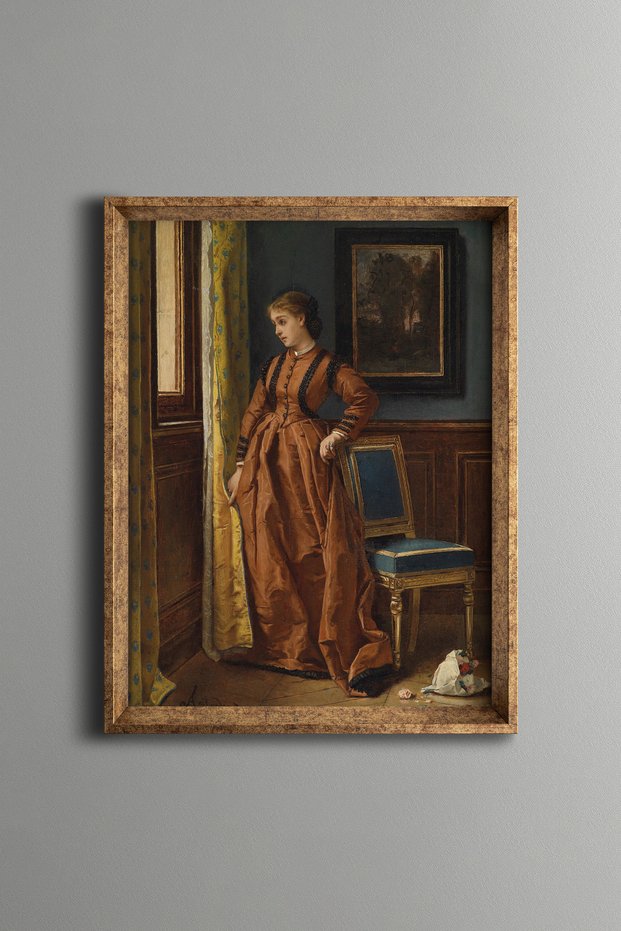 Parisian Woman - Vintage Patterned Frame