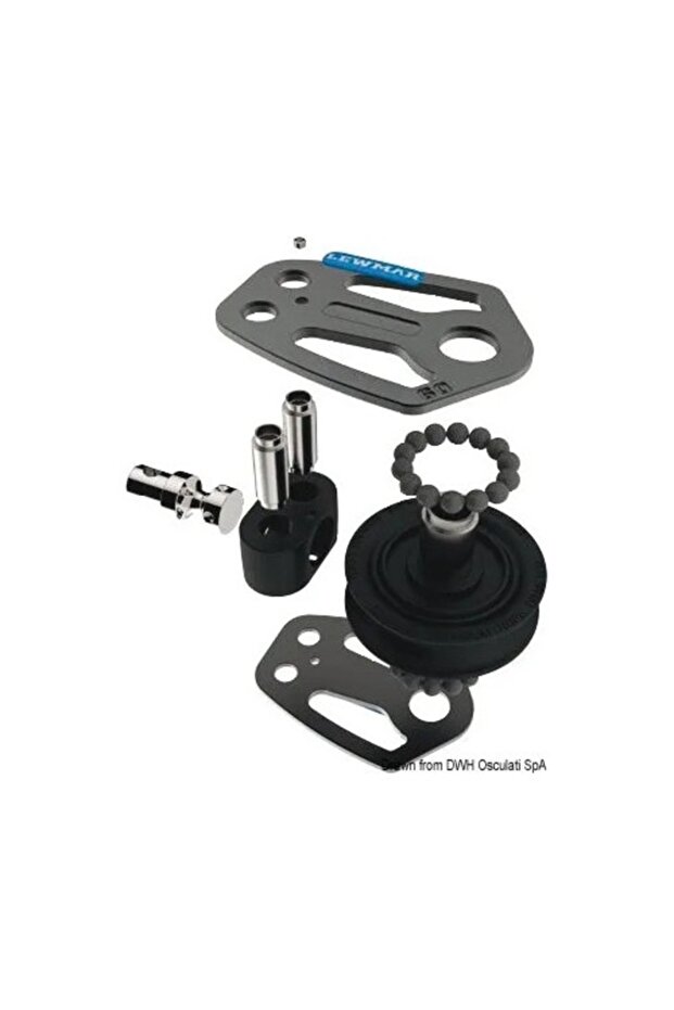 Double Pulley with Blocker and Stopper Lewmar, Diameter 72 mm, Max Load 2000 kg, for Ropes up to 14 - 3