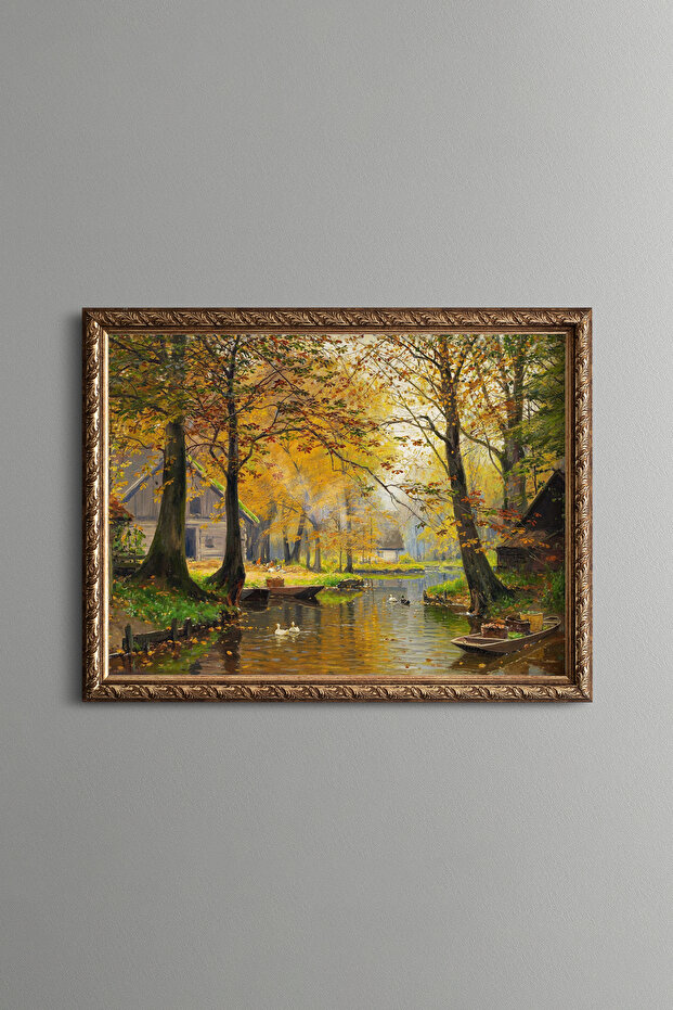 Autumn Landscape - Vintage Patterned Frame