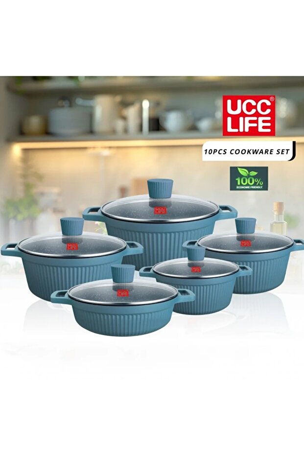 طقم أواني طهي جرانيت - 10 قطع - 2