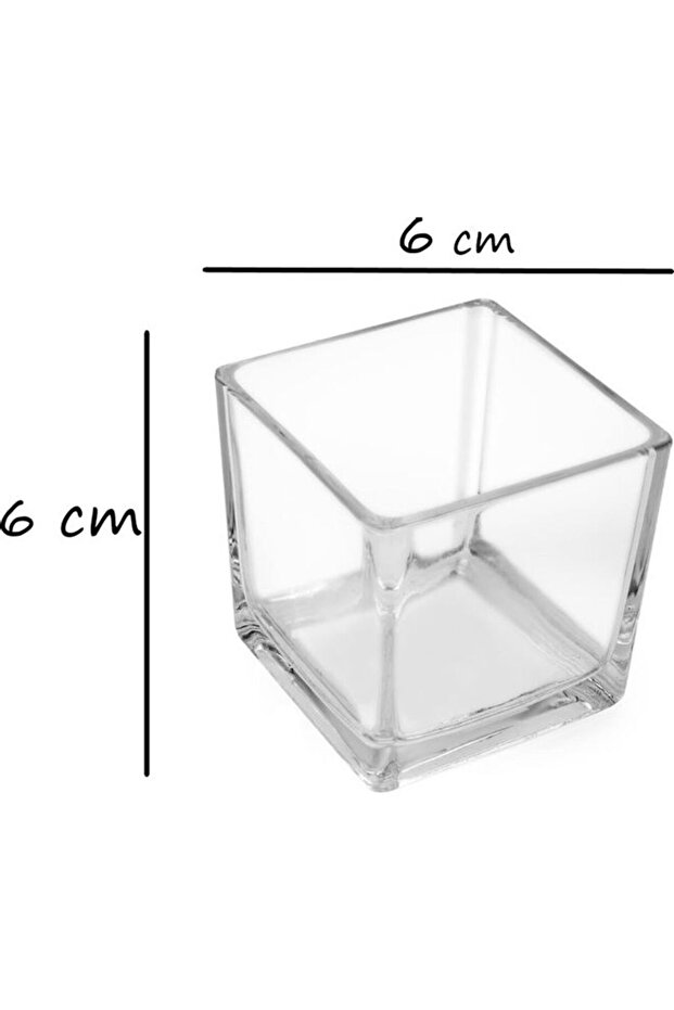 Glass Square Vase Clear 6 x 6cm